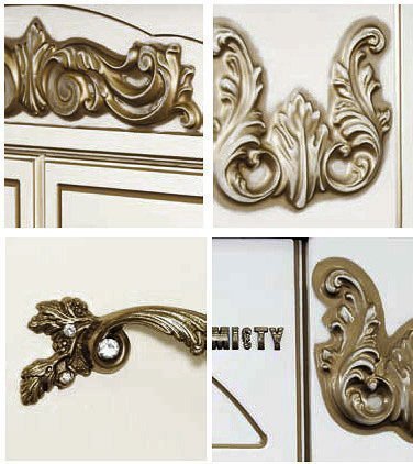 Тумба для комплекта Misty Барокко 100 белая, патина Л-Бар01100-013Пр - 9