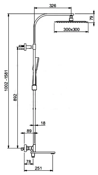Душевая стойка Gappo хром глянцевый G2483-40 - 1