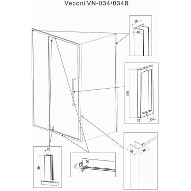 Душевой уголок Veconi Rovigo RV-034 100х80 профиль хром  RV034-10080-01-C7 - 2