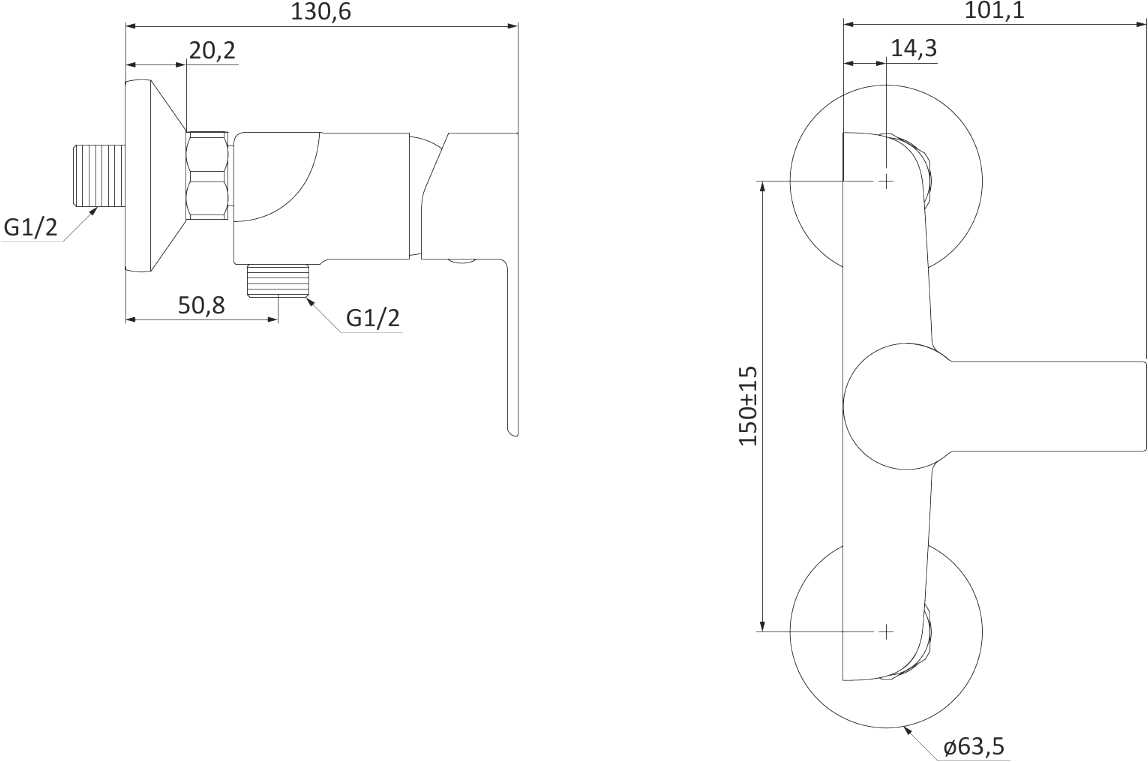 Смеситель для душа STWORKI by Damixa Хельсинки HFHS20030 черный - 1