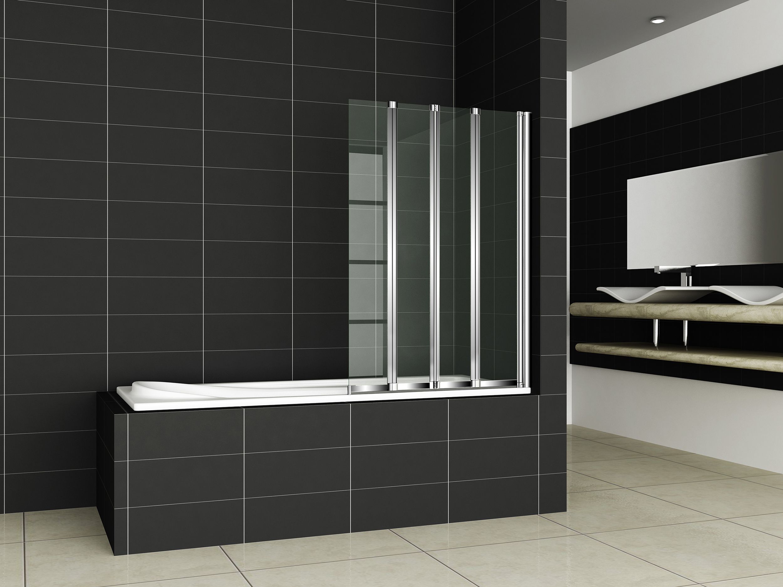 Шторка на ванну Cezares Pratico V4 100/140 C Cr PRATICO-V-4-100/140-C-Cr - 1