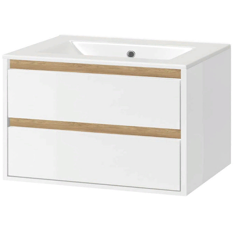 Тумба под раковину EXCELLENT Tuto 80 белый - светлое дерево MLEX.0103.800.WHBL - 0