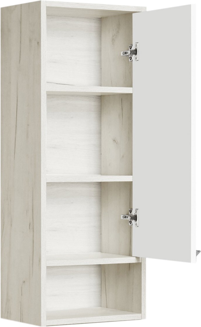 Шкаф подвесной Aquaton Флай 35 R белый-светлое дерево 1A237903FAX1R - 1