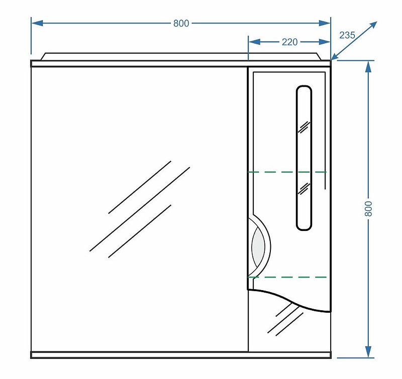 Зеркало-шкаф Stella Polar Сильва 80 R с подсветкой белый SP-00000206 - 3