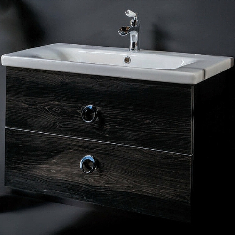 Тумба под раковину Armadi Art NeoArt 100 раковина моноблок темное дерево 830-100-BW - 0