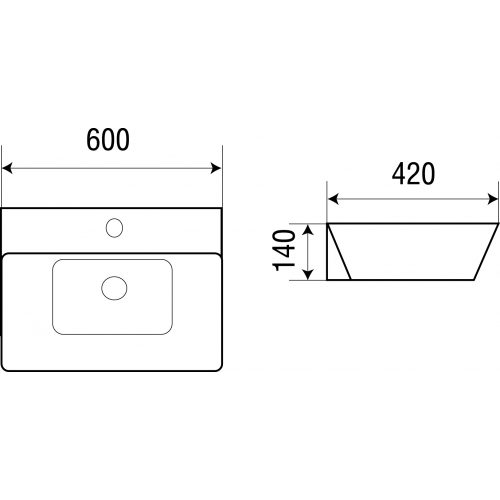 Раковина накладная Weltwasser WW ELBACH 2253 60 белый  10000003835 - 1