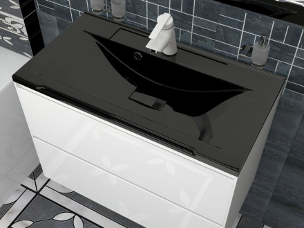 Раковина накладная Stella Polar Корвет 80 черный SP-00000904 - 1