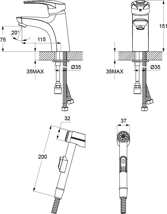 Смеситель для раковины Iddis Carlow Plus хром  CRPSB00i08 - 1