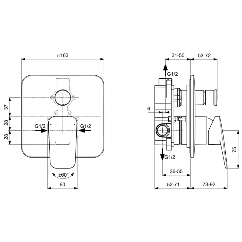 Смеситель для душа Ideal Standard Ceraplan хром BD259AA - 4