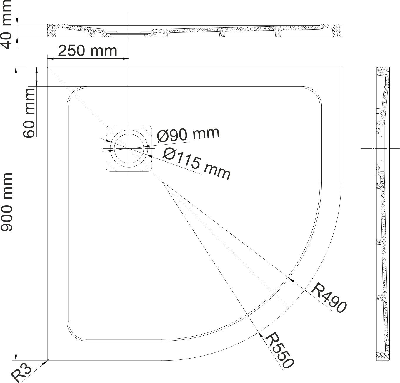 Поддон для душа Wasserkraft Neime 19T01 90x90 - 1