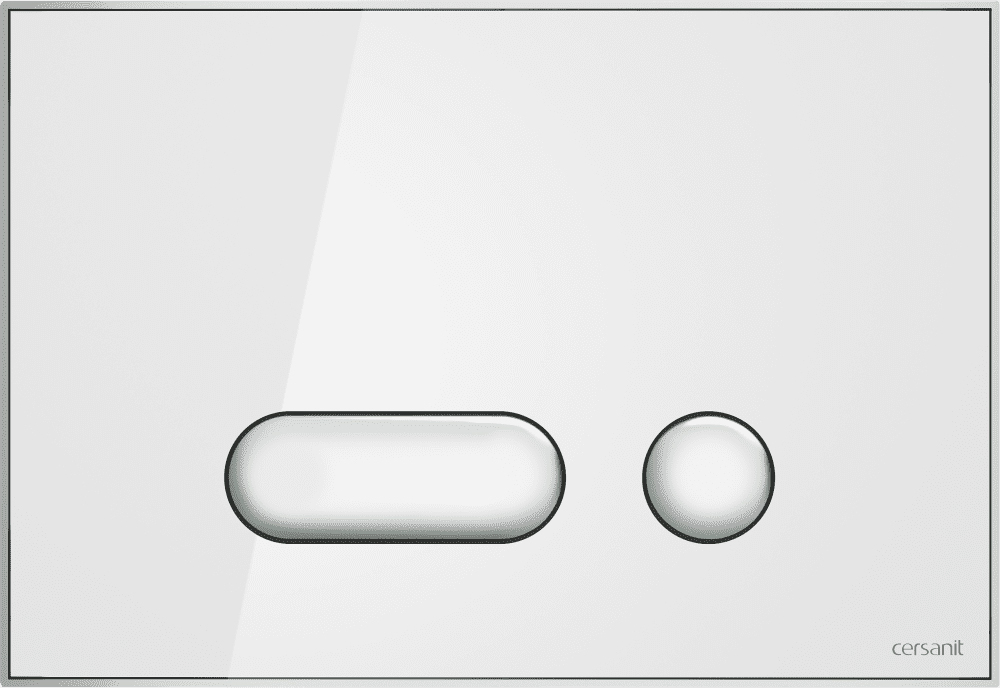 Кнопка смыва Cersanit Intera P-BU-INT/Whg/Gl стеклянная, белая глянцевая - 0