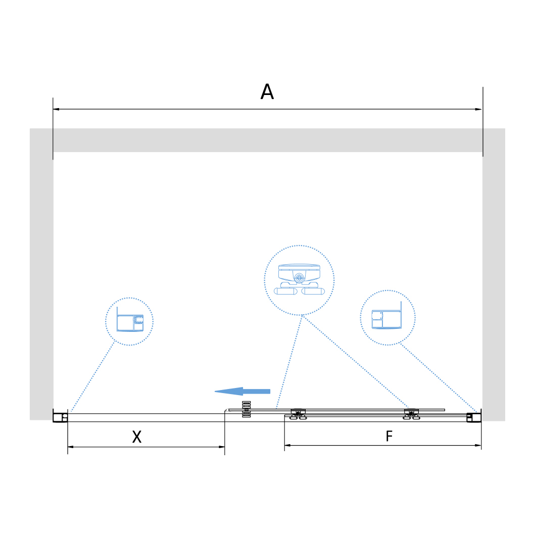 Душевая дверь 100*195 RGW PA-14 W Белый/Прозрачное/6 мм (98-102) (EasyClean) 41081410-15 - 2