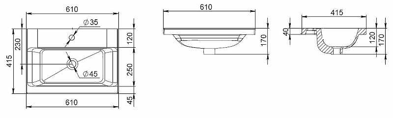 Мебельная раковина Am.Pm Gem 60 M90WCC0602WG - 4