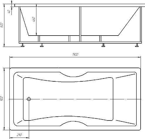 Акриловая ванна Акватек Феникс 190x90 FEN190-0000079 - 1