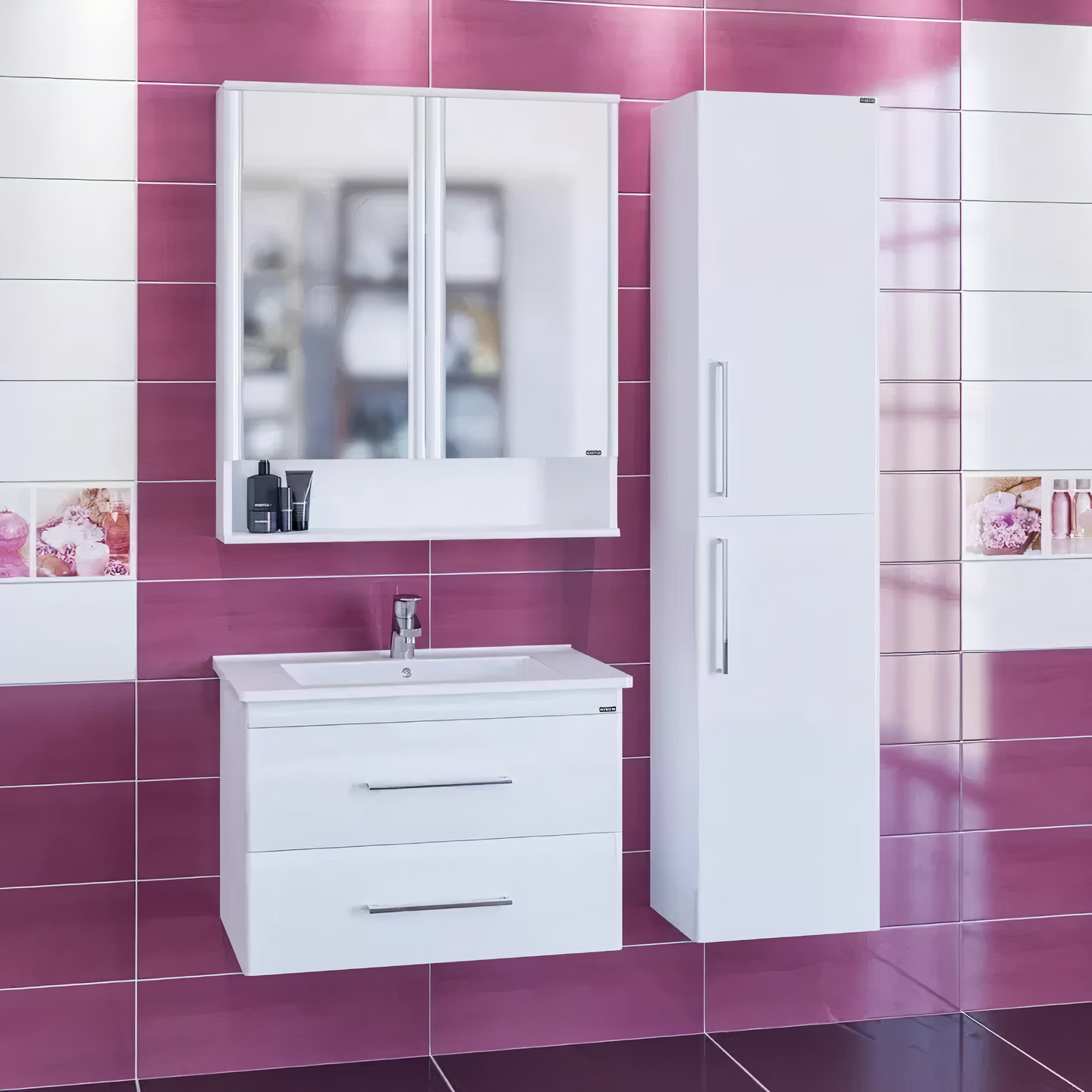 Тумба с раковиной подвесная Санта Вегас 75 белый - 2