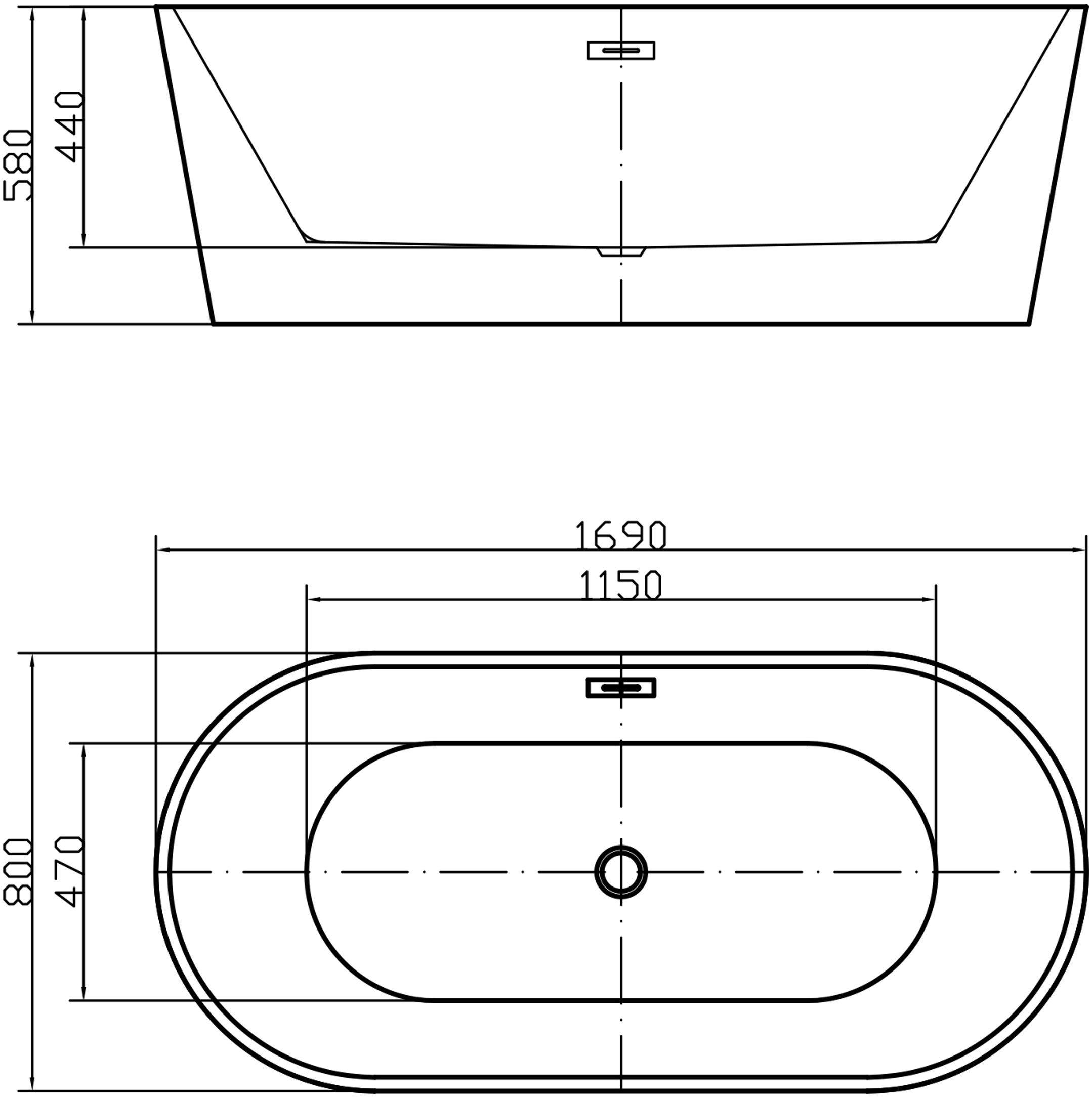 Акриловая ванна Swedbe Vita 8800 - 3