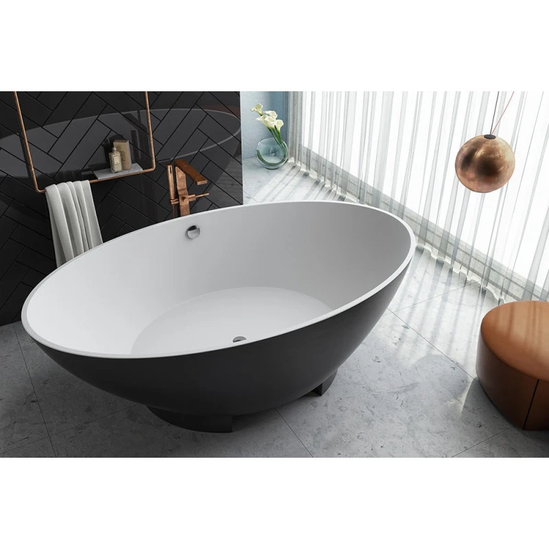 Ванна из литьевого мрамора Kolpa San Tristan 196х117 черно-белая 592560 - 1