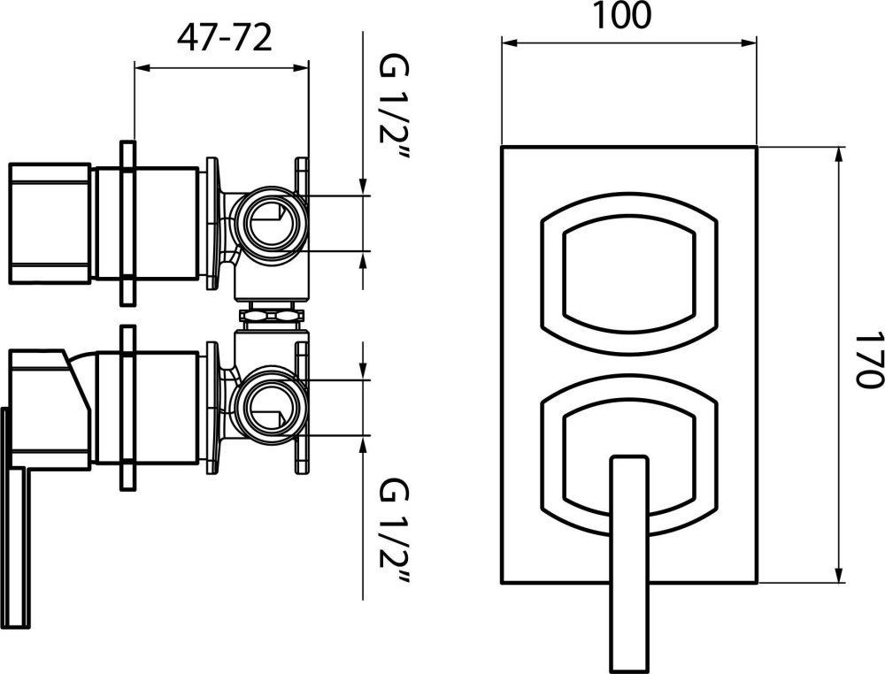 Смеситель Webert Azeta AZ860101015 С ВНУТРЕННЕЙ ЧАСТЬЮ, хром - 1