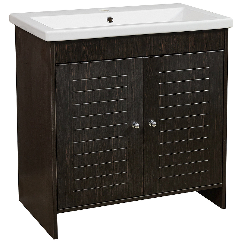 Тумба под раковину Stella Polar Монтоне 80 темное дерево SP-00000161 - 0