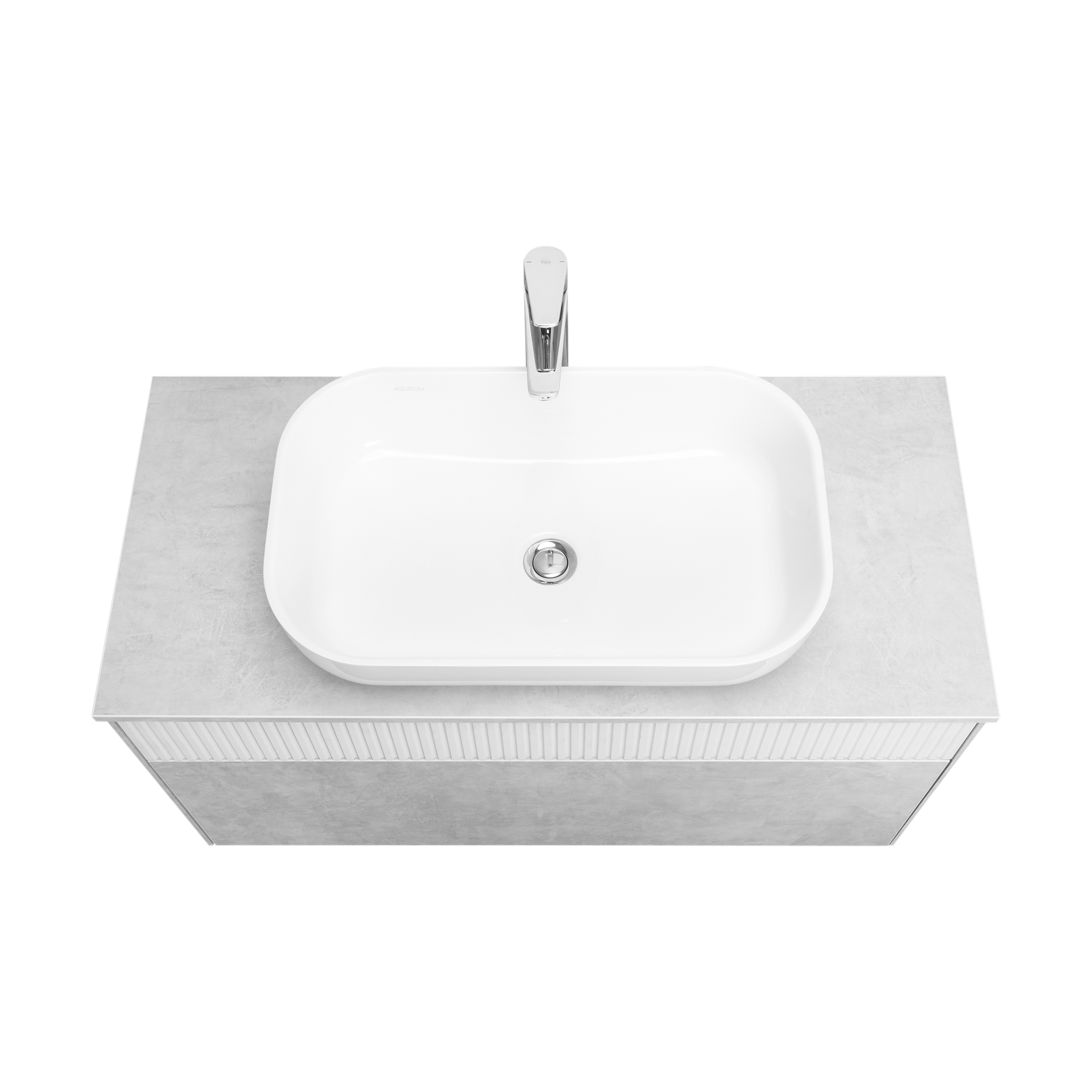 Тумба под раковину Aquaton Марбл 100 белый-серый 1A276301MH4C0 - 3