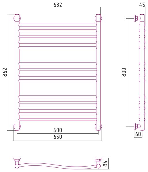 Полотенцесушитель водяной ДР 
