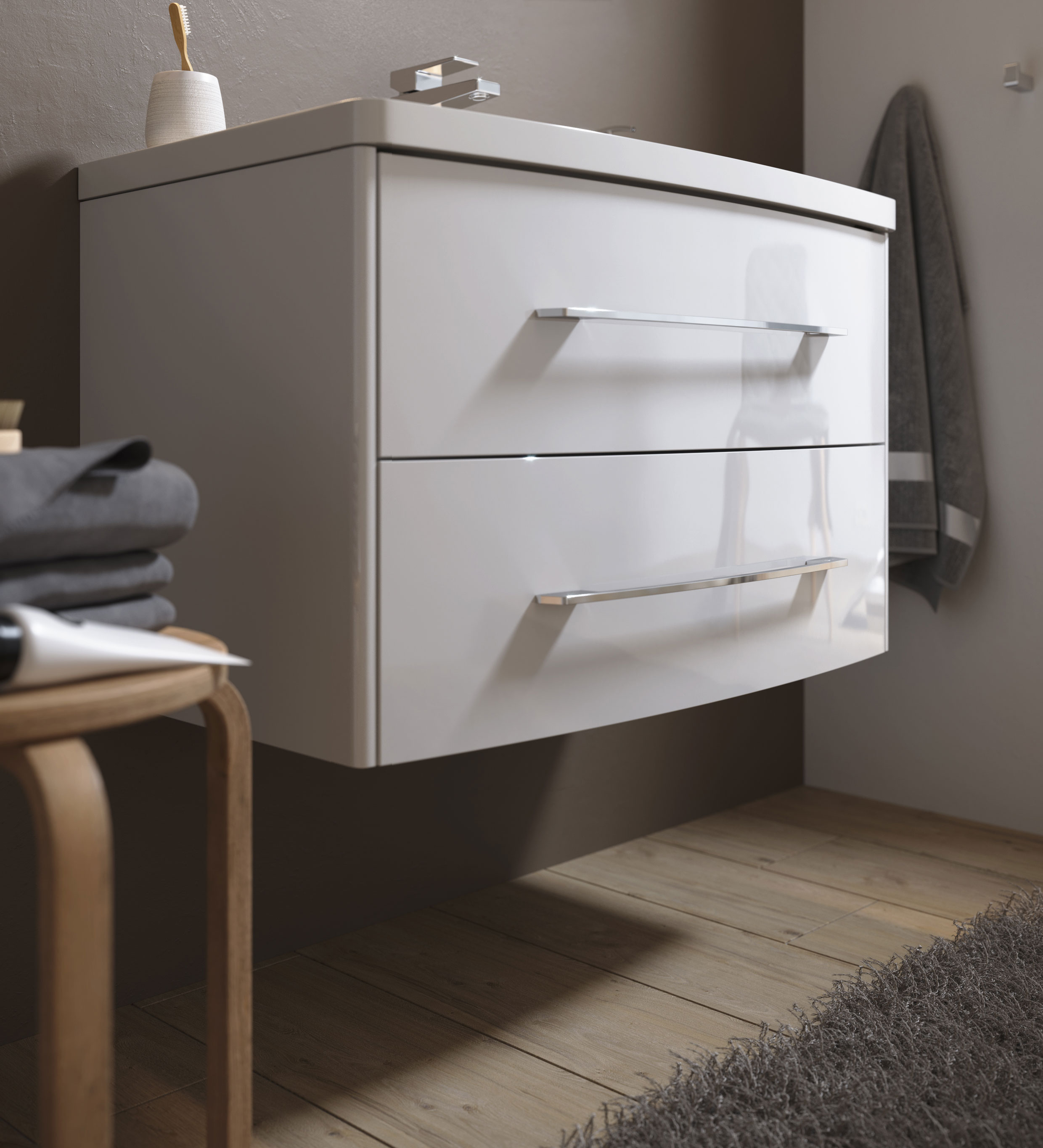 Тумба для комплекта Aqwella 5 stars Neringa белая, подвесная, 2 ящика NER0108 - 4