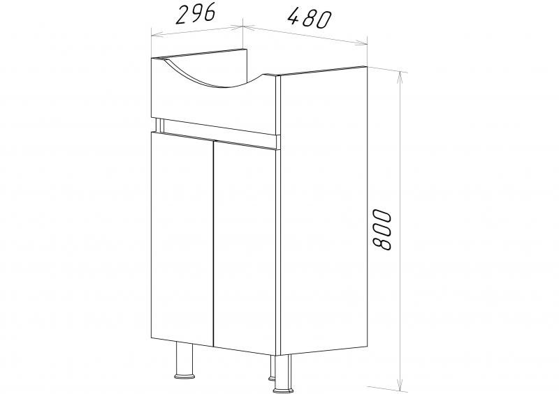 Тумба под раковину Misty Элегия 50 белая глянцевая Э-Эле01050-011Н - 2