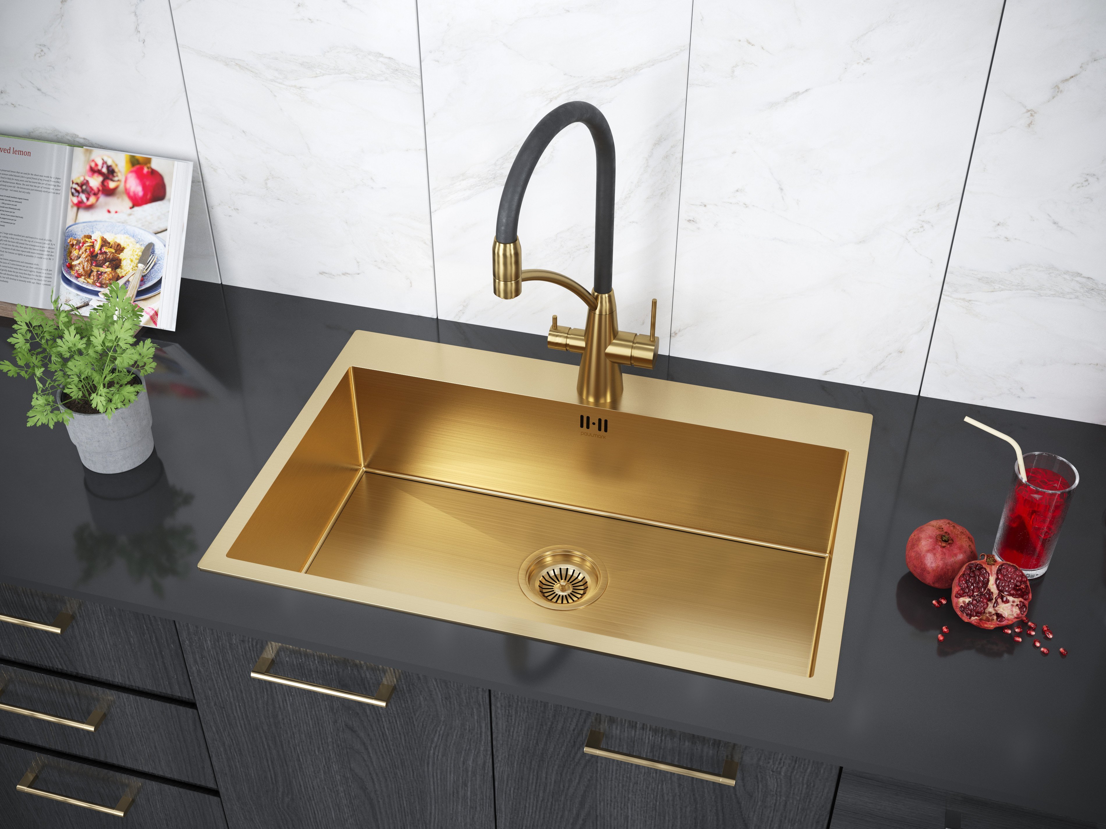 Мойка кухонная Paulmark Vast 75 брашированное золото PM217551-BG - 1