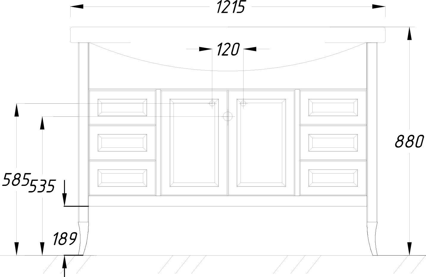 Тумба с раковиной Opadiris Мираж 120 светлый орех - 3