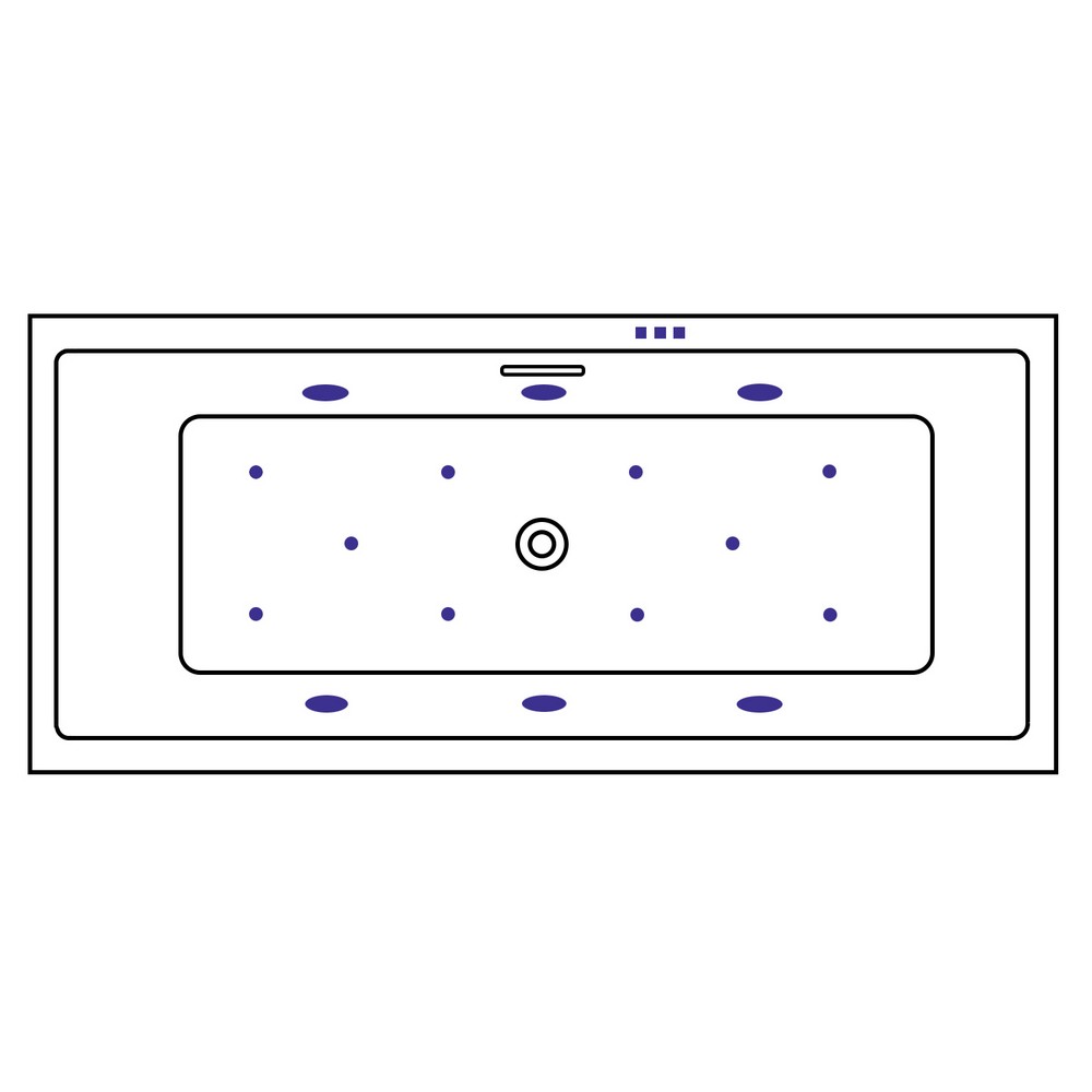 Ванна акриловая Excellent Heaven Slim Relax 170х75 с гидромассажем белый - хром WAEX.HEV17S.RELAX.CR - 2