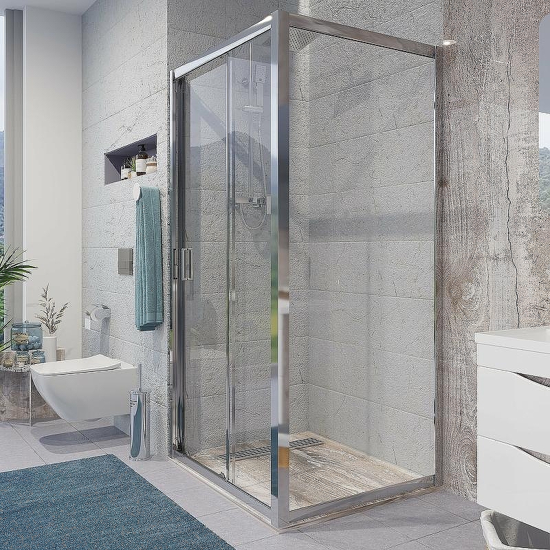 Душевая стенка Niagara Nova 70 NG-A70 профиль Хром стекло прозрачное - 1