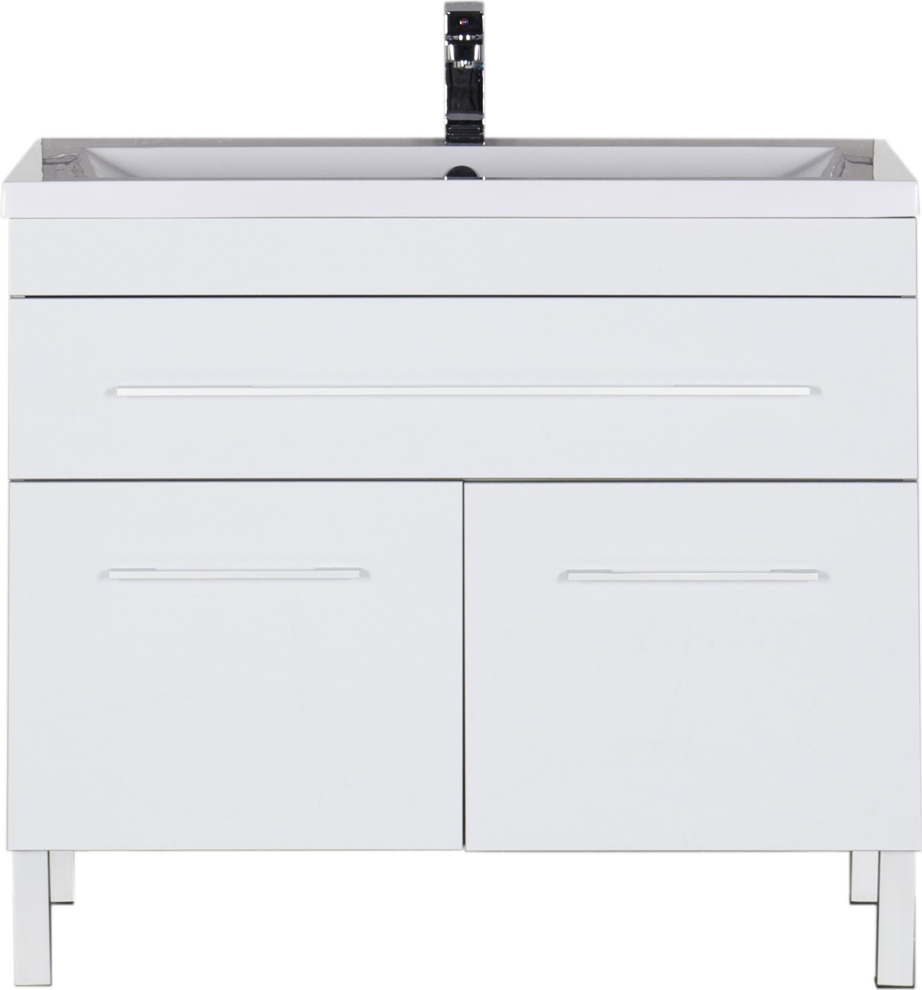 Тумба с раковиной Aquanet Верона 100 белая, 1 ящик, 2 двери 182710 - 2