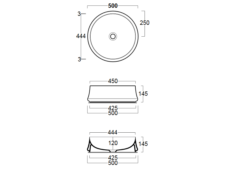 Накладная раковина Simas Sharp 50 см  SH01 - 2
