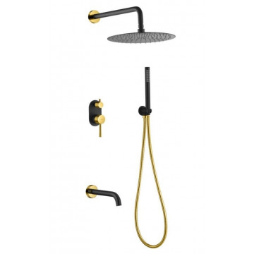 Душевой комплект Boheme Uno черный, золото  464-2-BG - 0
