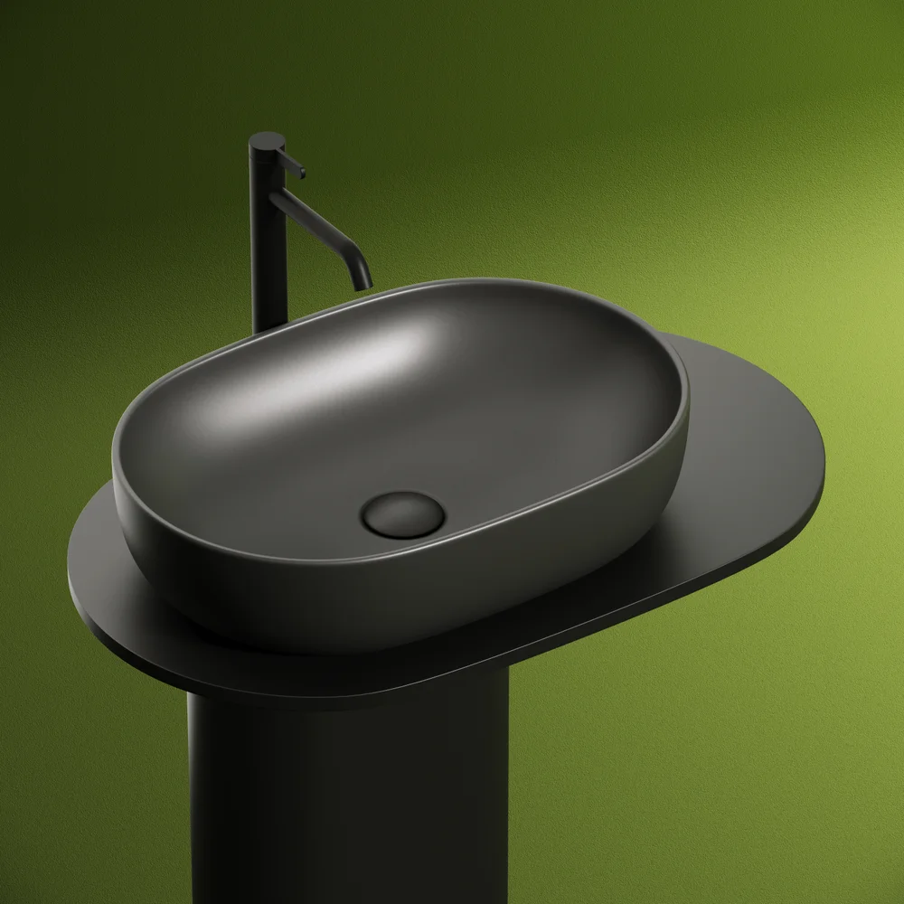 Раковина накладная Ceramica Nova Element 60х41.5 черный-матовый CN6047MDH - 1