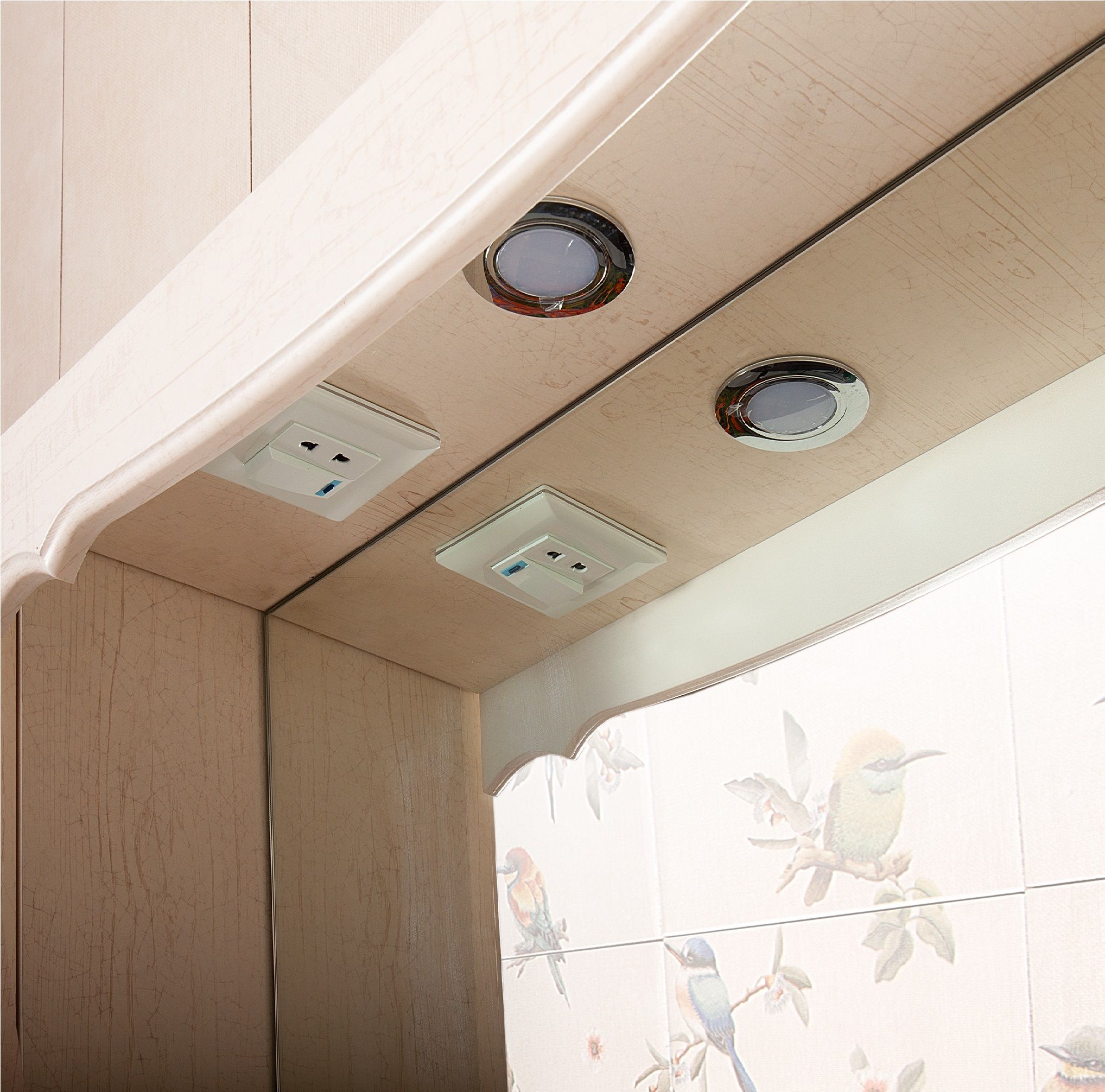 Зеркало-шкаф Бриклаер Кантри 105 бежевый дуб - 5