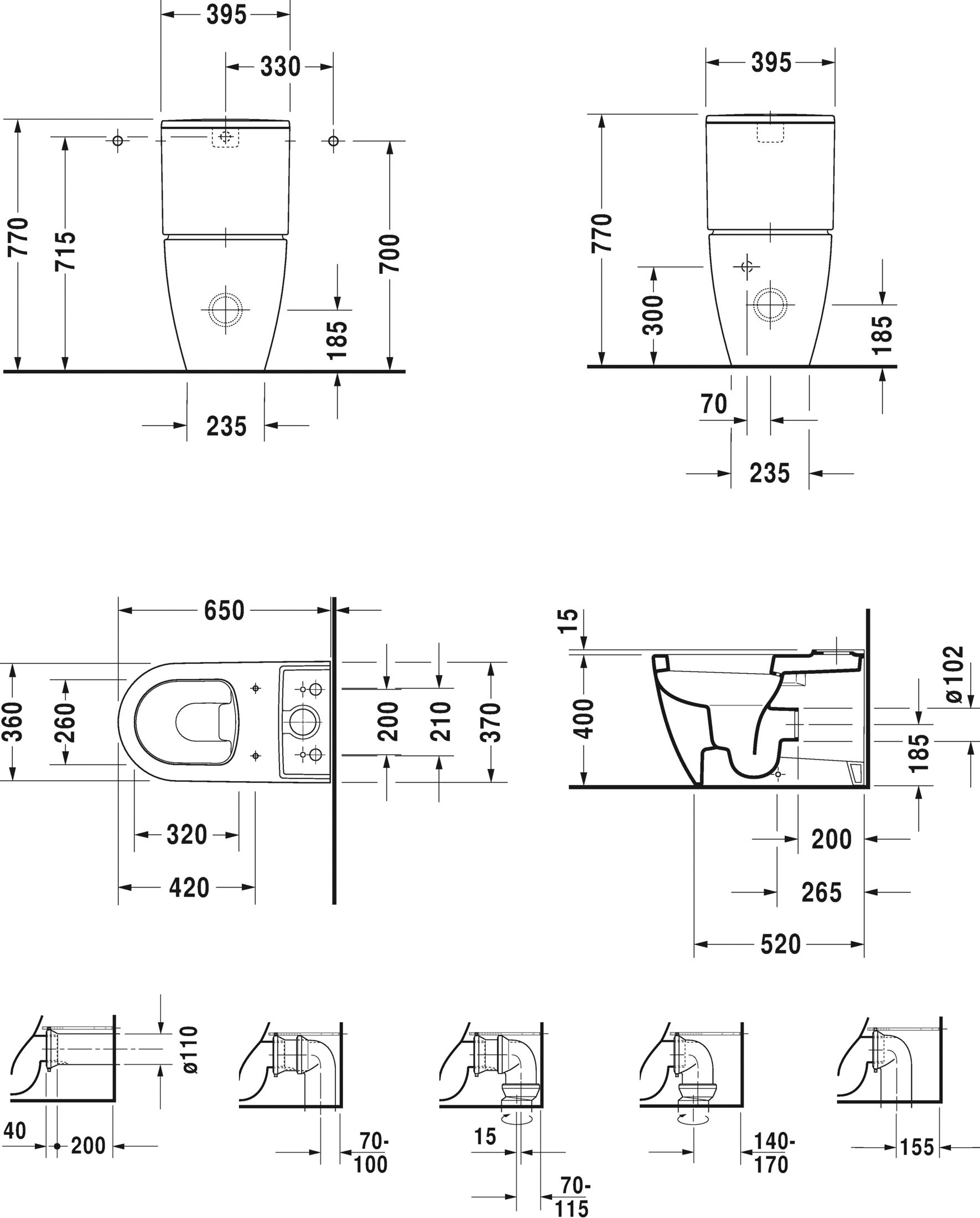 Чаша для унитаза-компакта Duravit ME by Starck 2170090000 - 1