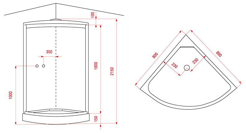 Душевая кабина Arcus  80x80 см  AS-112 - 1