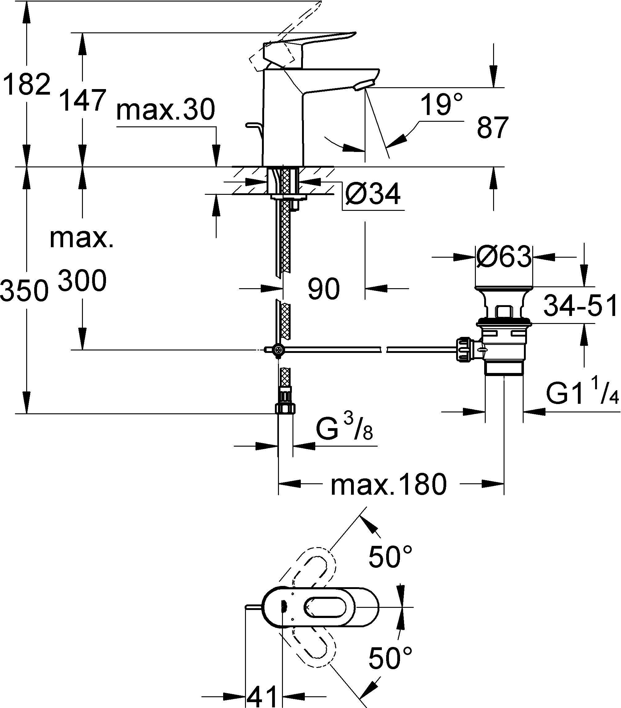 Смеситель Grohe BauLoop 23335000 для раковины - 1