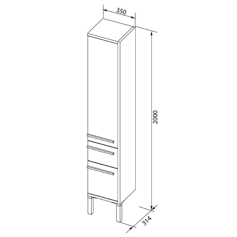 Шкаф-пенал Aquanet Фостер 35 белый, эвкалипт мистери 202062 - 7