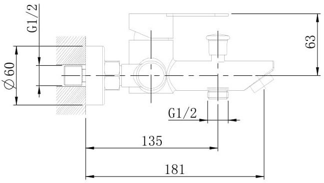 Смеситель Orange Steel M99-100NI для ванны с душем - 1