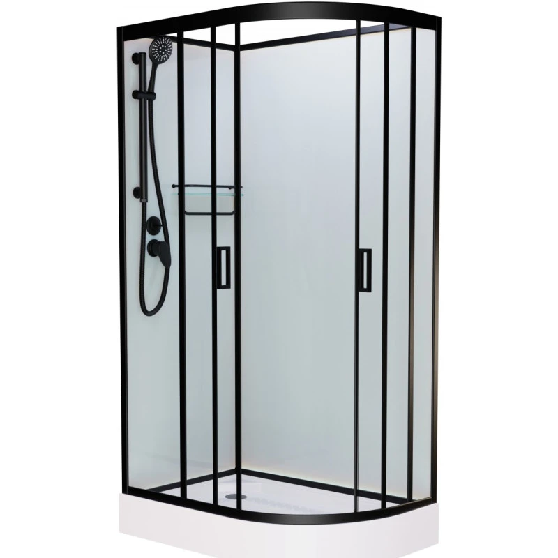 Душевая кабина Frank 110х80 левая черная стекло матовое 20055 - 0