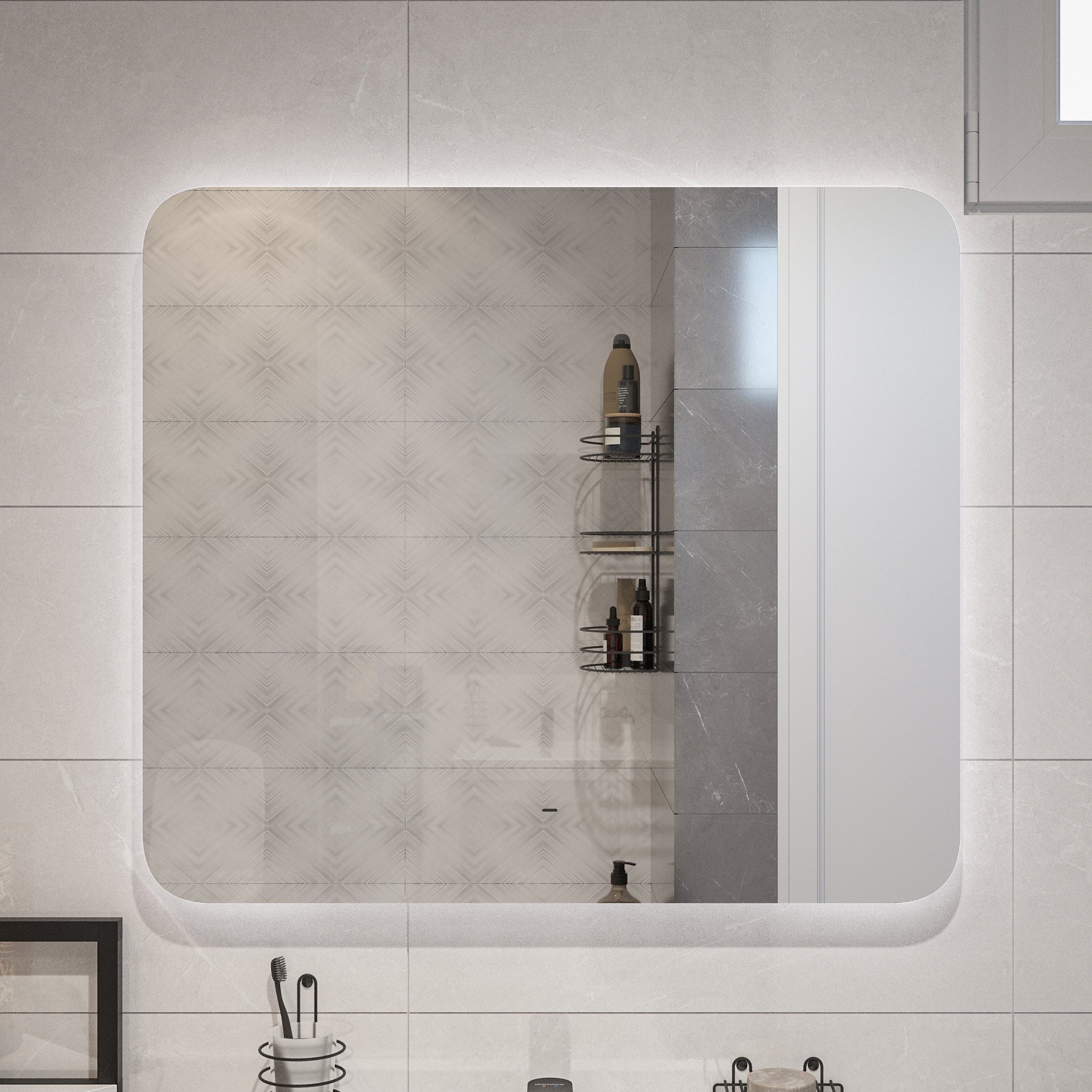 Зеркало DIWO Кострома 80 с подсветкой, прямоугольное, инфракрасное управление ЗЛП1716 - 0