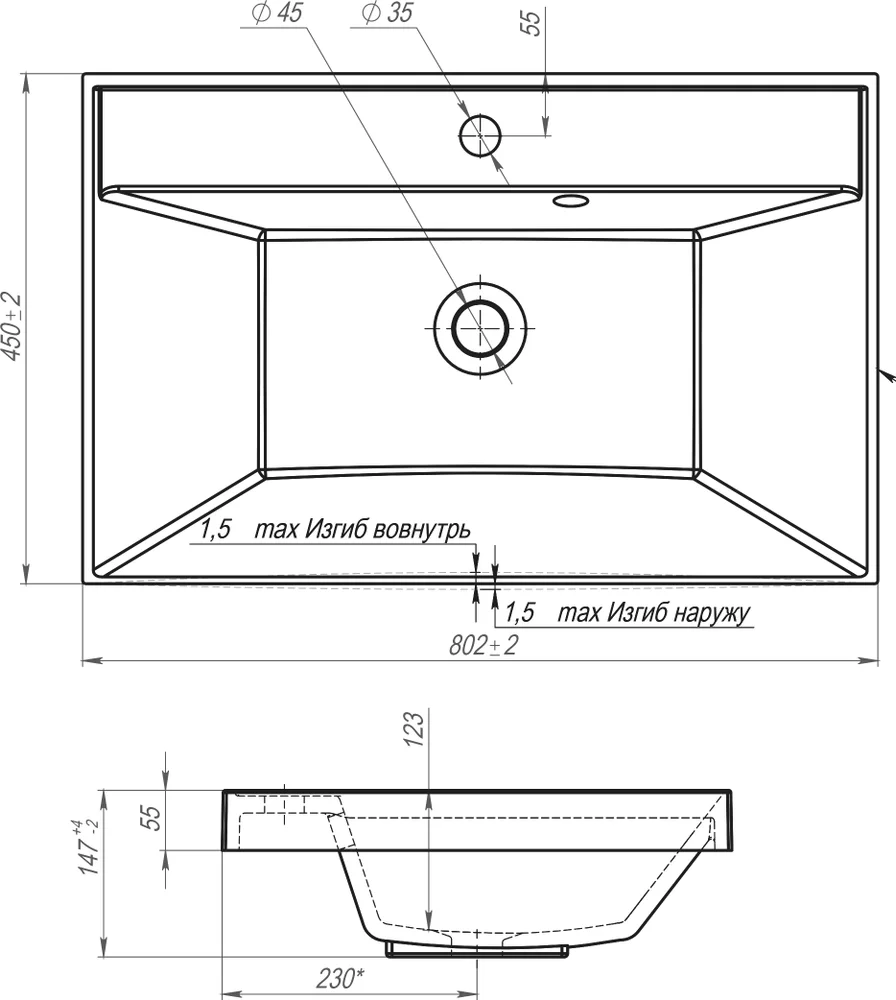 Раковина мебельная Style Line Classic 80 белый ЛС-00000723 - 3