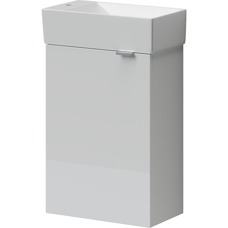 Тумба под раковину подвесная левая Sancos Mini 37 белая глянцевая MN35WL - 0