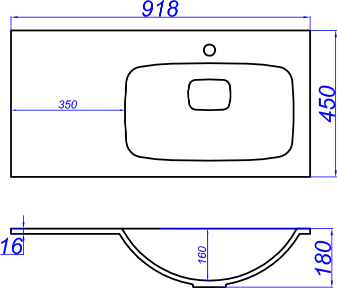Мебельная раковина Aqwella 5 stars Malaga 90 R Mal.09.04.D-R - 1