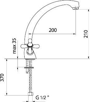 Смеситель Webert Armony AM780302 бронза для кухонной мойки AM780302015 - 1