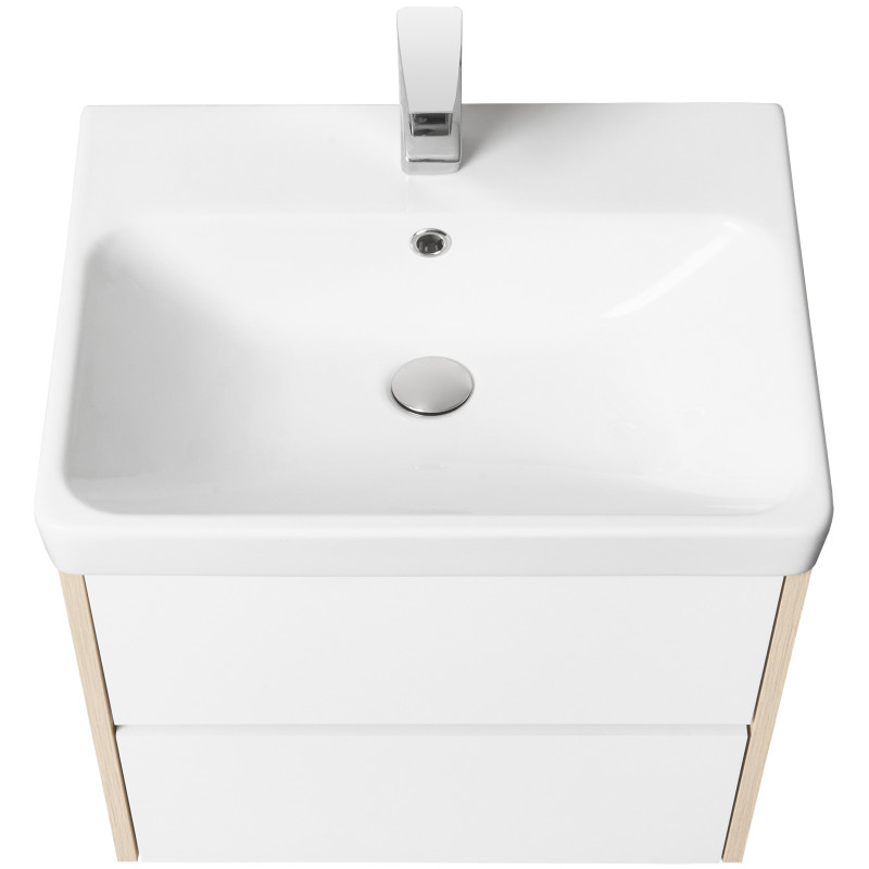 Тумба с раковиной Aquaton Сканди 70 белый - светлое дерево 1A2518K0SDB20 - 1