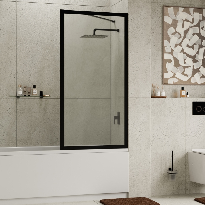 Abens 20W01-80 Matt black Fixed Стеклянная шторка 20W01-80MB - 1