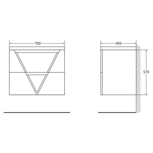 Тумба с раковиной BelBagno Vittoria 70 черный матовый - 4